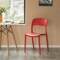 Fabulaxe Modern Plastic Outdoor Dining Chair with Open Curved Back, Red QI004227.RD - alternate 6